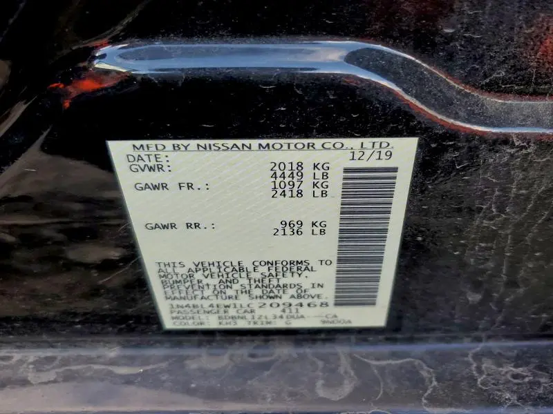 2020 NISSAN ALTIMA SL  