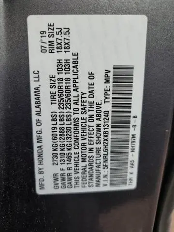 2019 HONDA ODYSSEY LX  