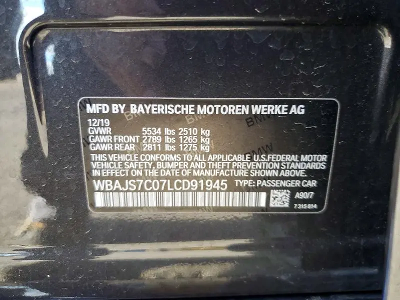 2020 BMW M550XI   