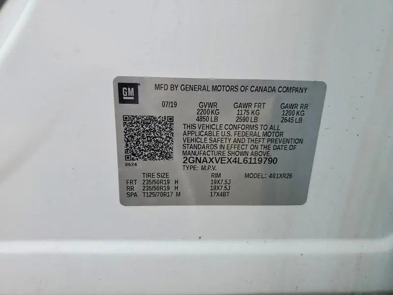 2020 CHEVROLET EQUINOX LT  
