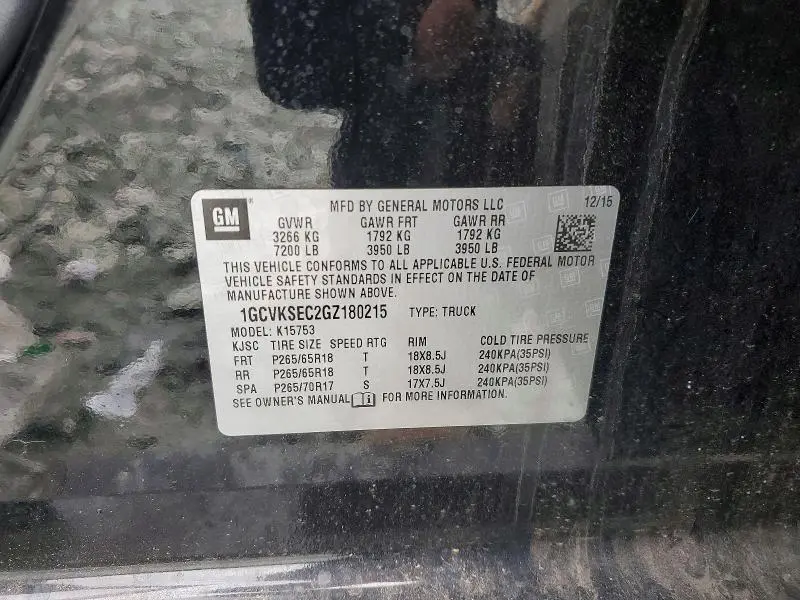 2016 CHEVROLET SILVERADO K1500 LTZ  