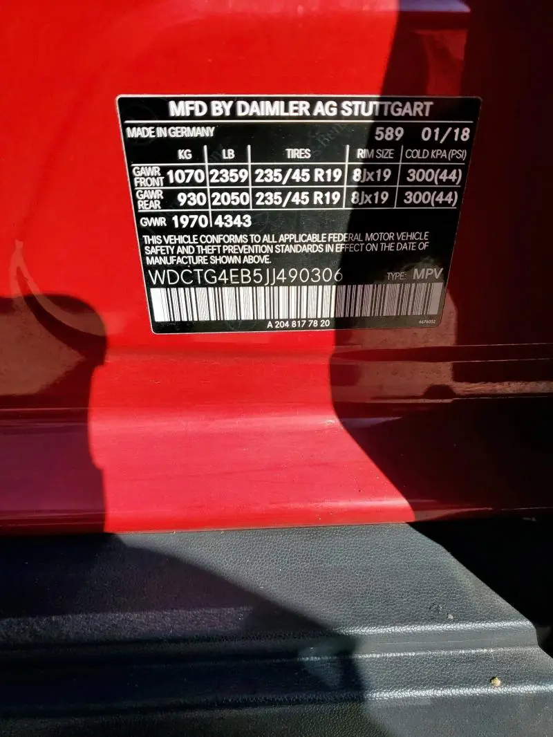 2018 MERCEDES-BENZ GLA 250  