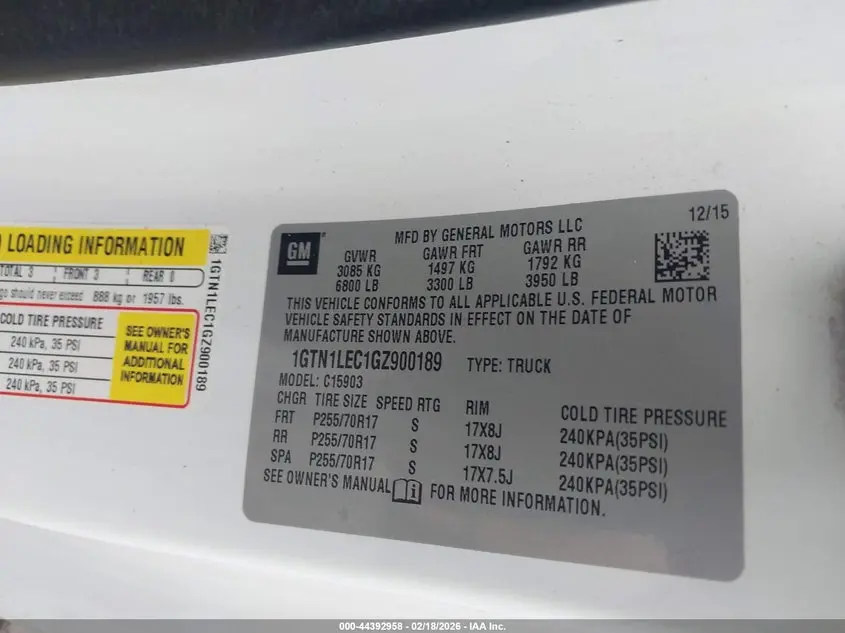 2016 GMC SIERRA 1500  