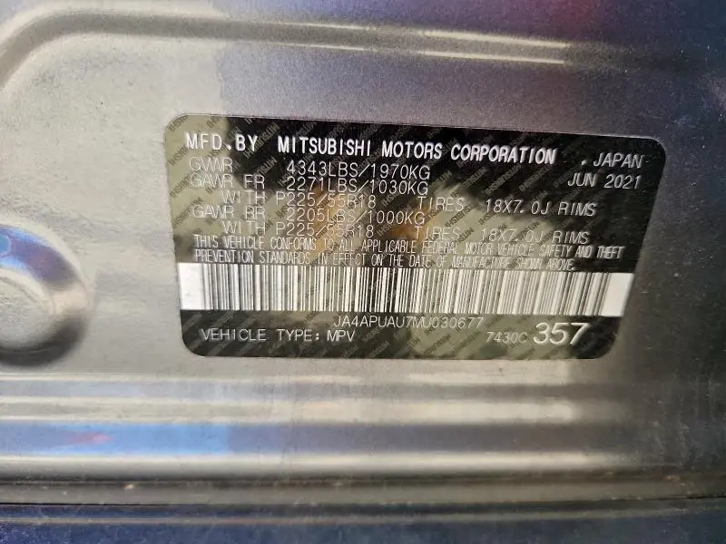 2021 MITSUBISHI OUTLANDER SPORT ES  