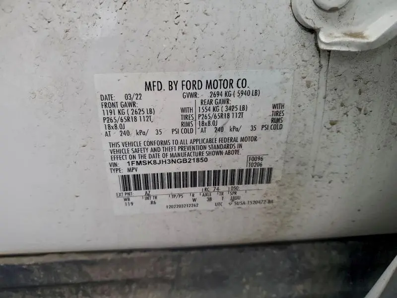 2022 FORD EXPLORER TIMBERLINE  