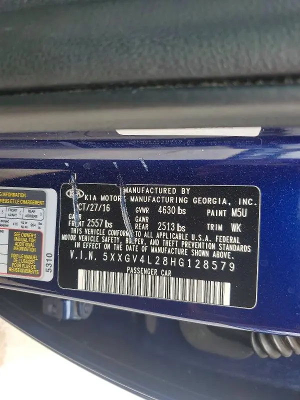 2017 KIA OPTIMA SXL TURBO  