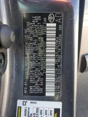 2010 TOYOTA COROLLA BASE  