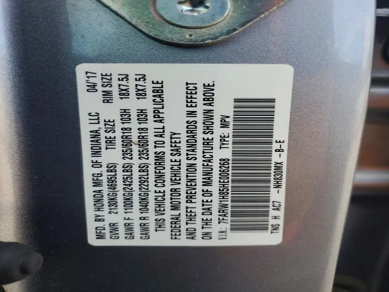 2017 HONDA CR-V EXL  