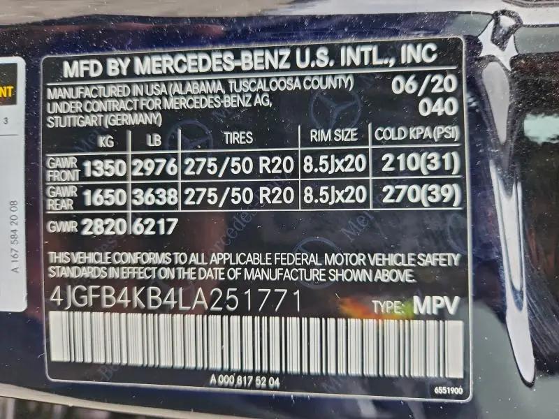 2020 MERCEDES-BENZ GLE 350 4MATIC  