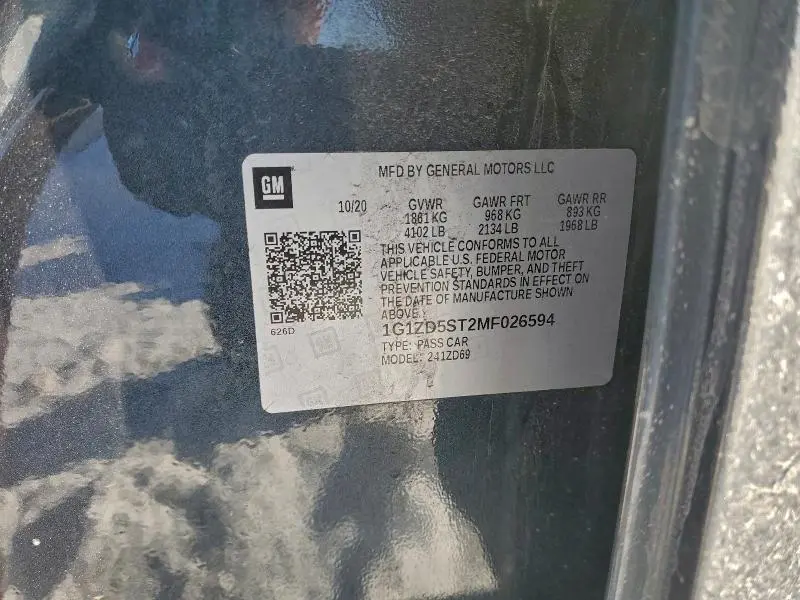 2021 CHEVROLET MALIBU LT  