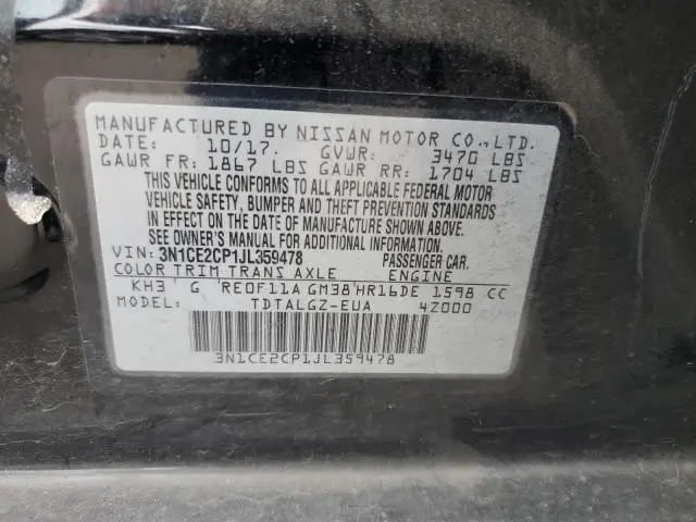 2018 NISSAN VERSA NOTE S  