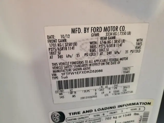 2013 FORD F150 SUPERCREW  