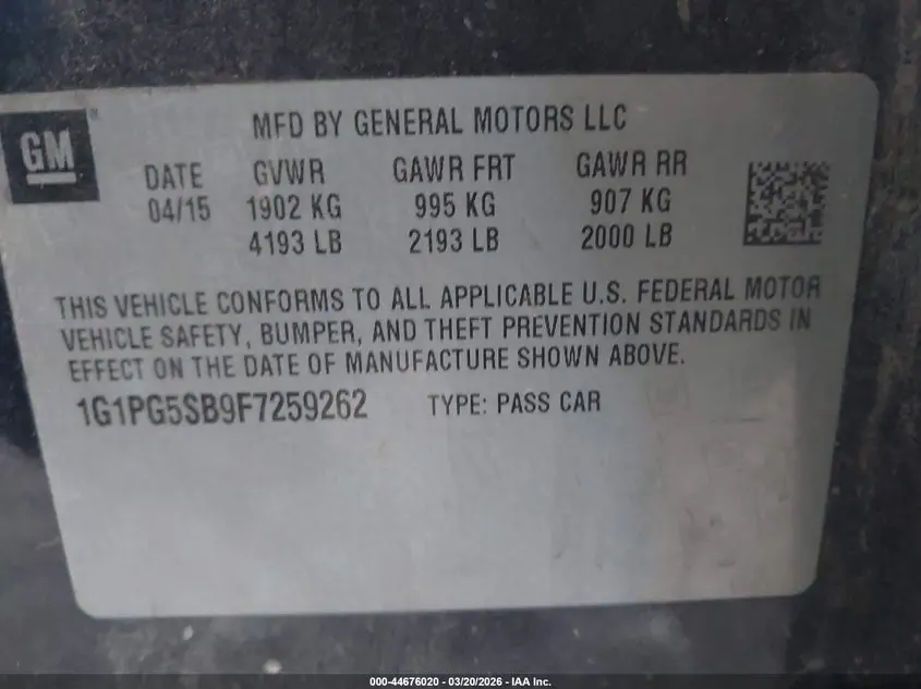 2015 CHEVROLET CRUZE LTZ