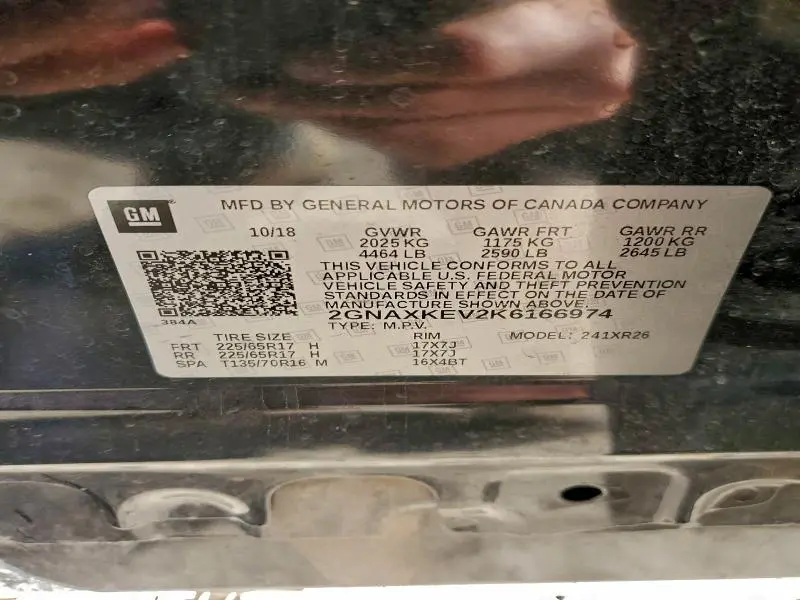 2019 CHEVROLET EQUINOX LT  