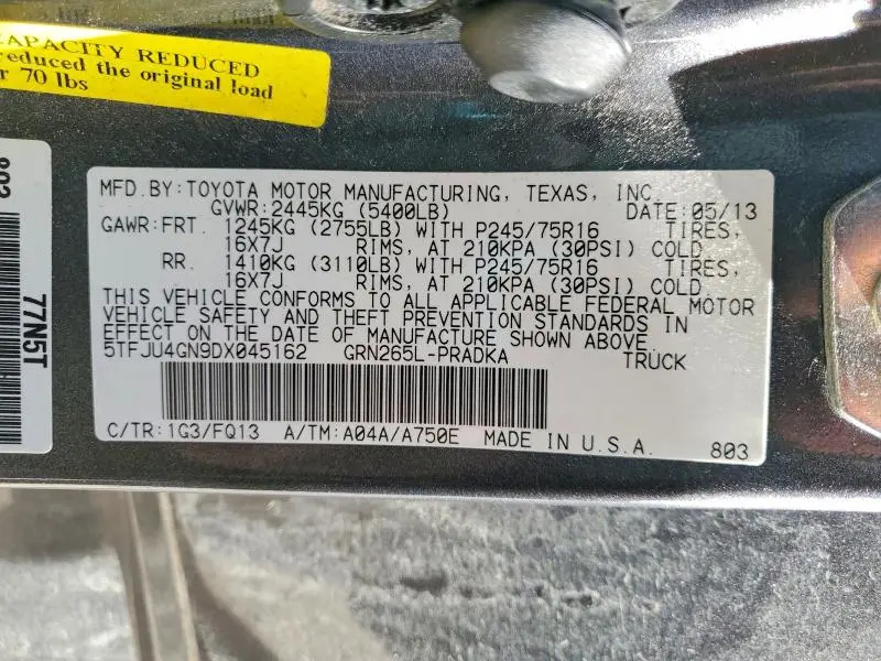 2013 TOYOTA TACOMA DOUBLE CAB PRERUNNER  