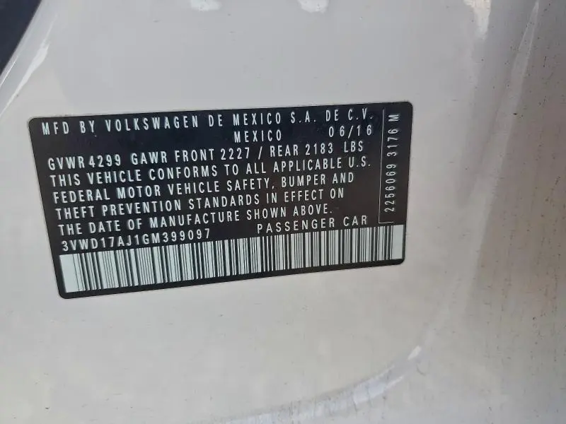 2016 VOLKSWAGEN JETTA SPORT  