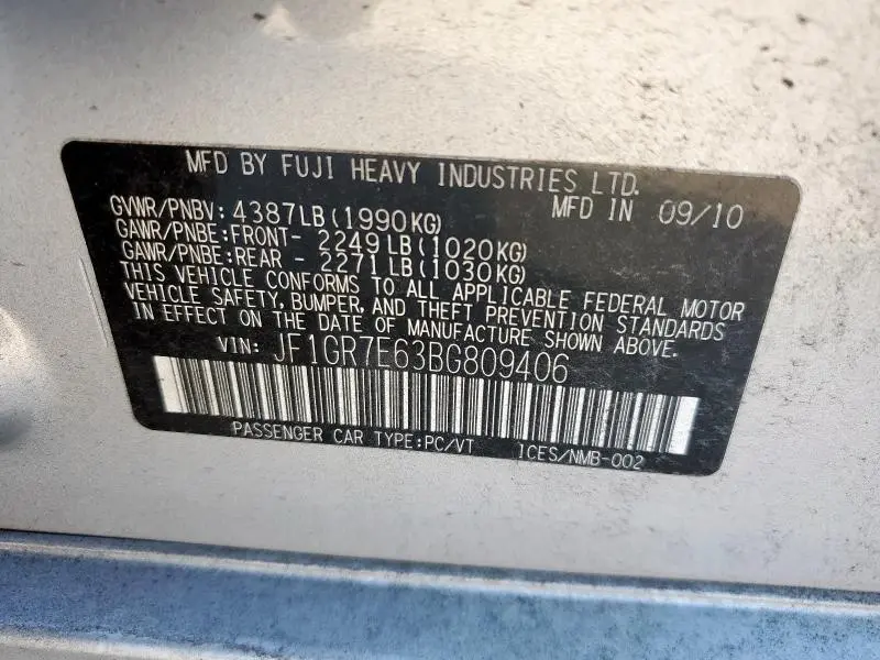 2011 SUBARU IMPREZA WRX  