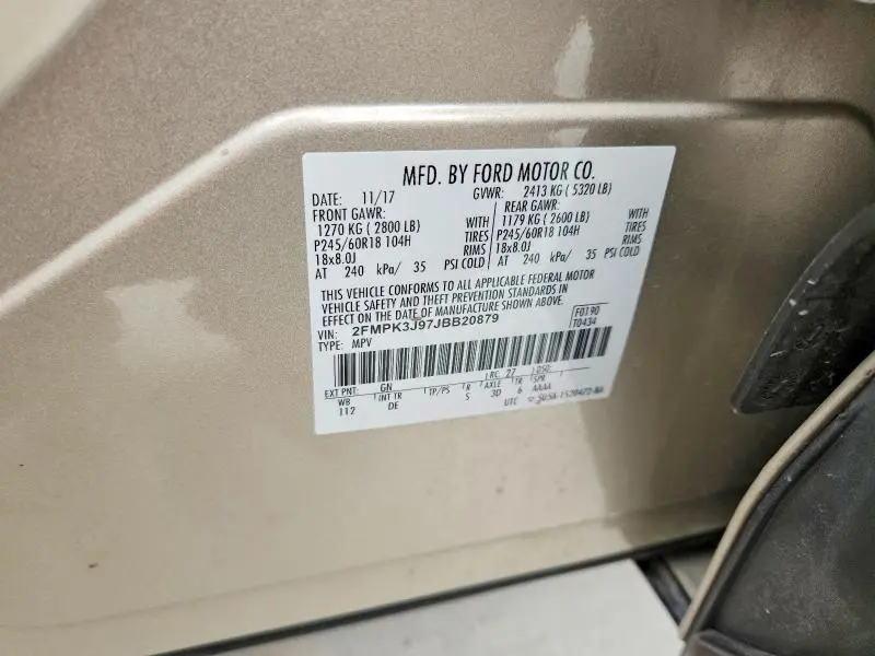2018 FORD EDGE SEL  