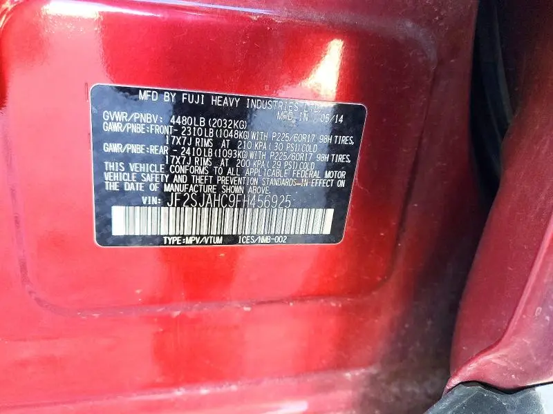 2015 SUBARU FORESTER 2.5I LIMITED  