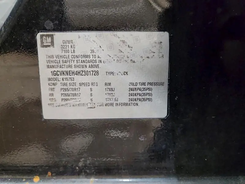 2017 CHEVROLET SILVERADO K1500  