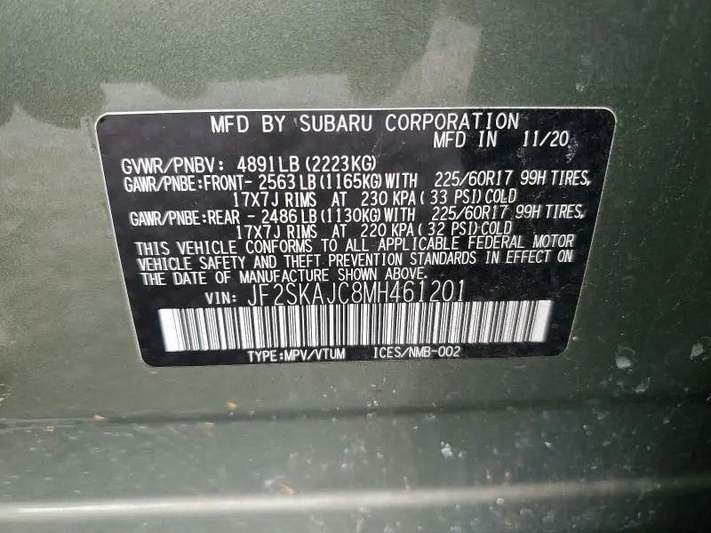 2021 SUBARU FORESTER PREMIUM  