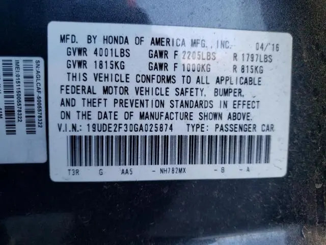 2016 ACURA ILX BASE WATCH PLUS  
