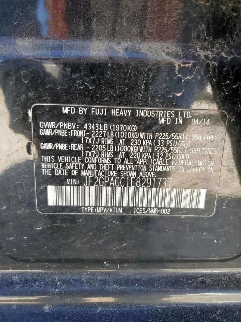 2014 SUBARU XV CROSSTREK 2.0 PREMIUM  