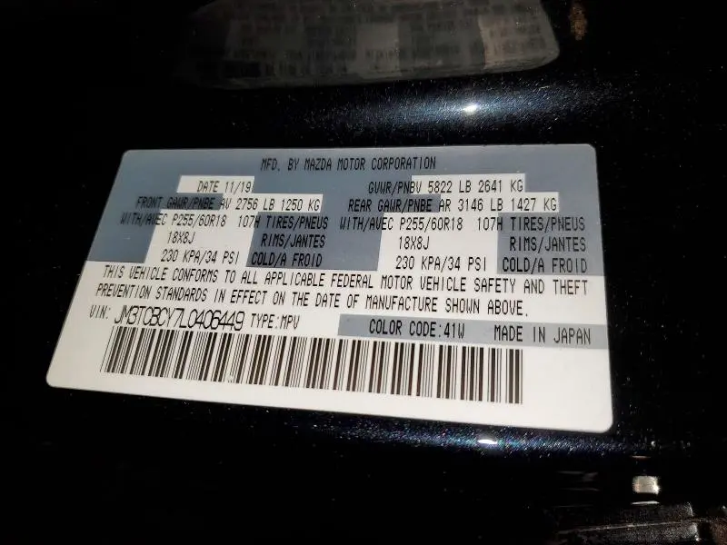 2020 MAZDA CX-9 TOURING  