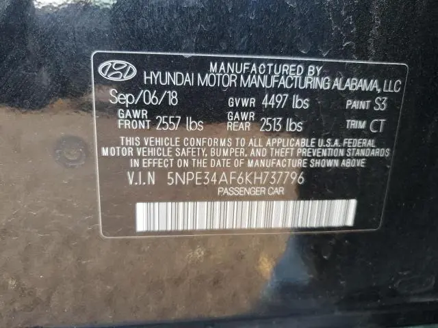 2019 HYUNDAI SONATA LIMITED  