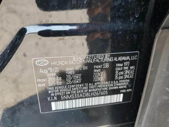 2020 HYUNDAI SANTA FE SEL  