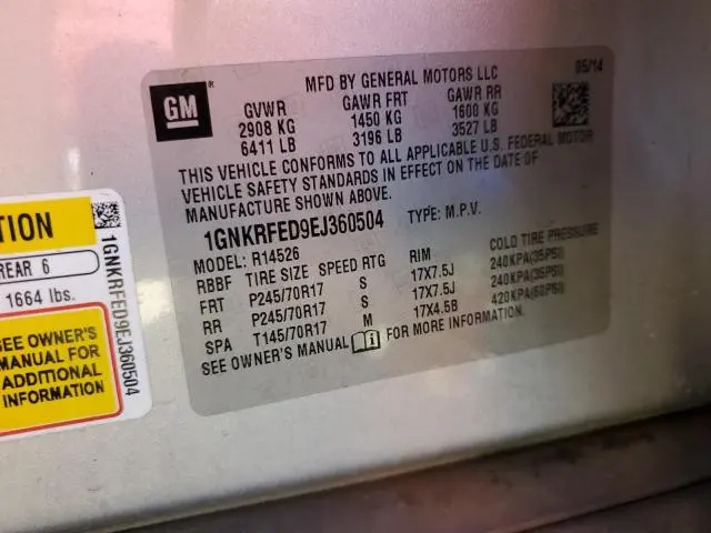 2014 CHEVROLET TRAVERSE LS  