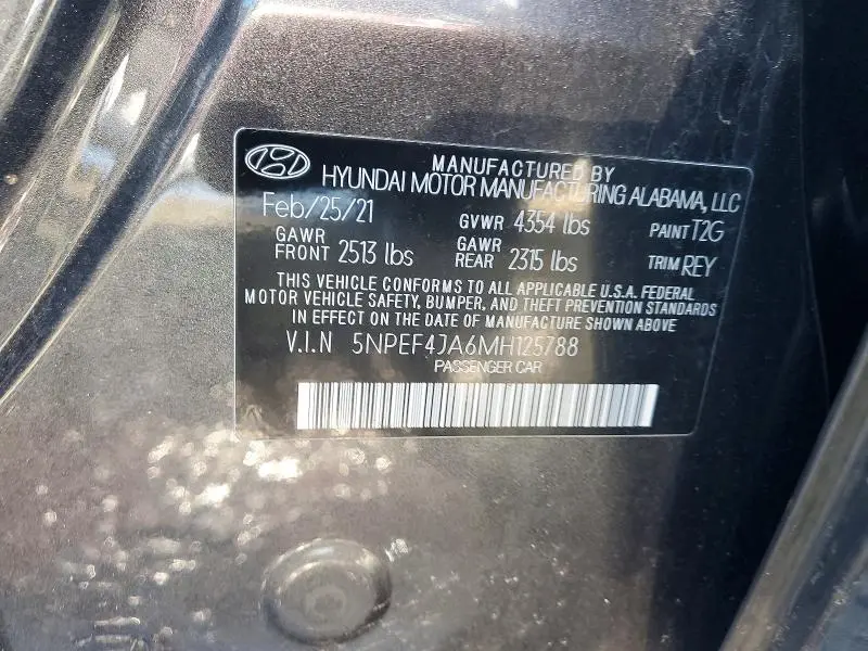 2021 HYUNDAI SONATA SEL  