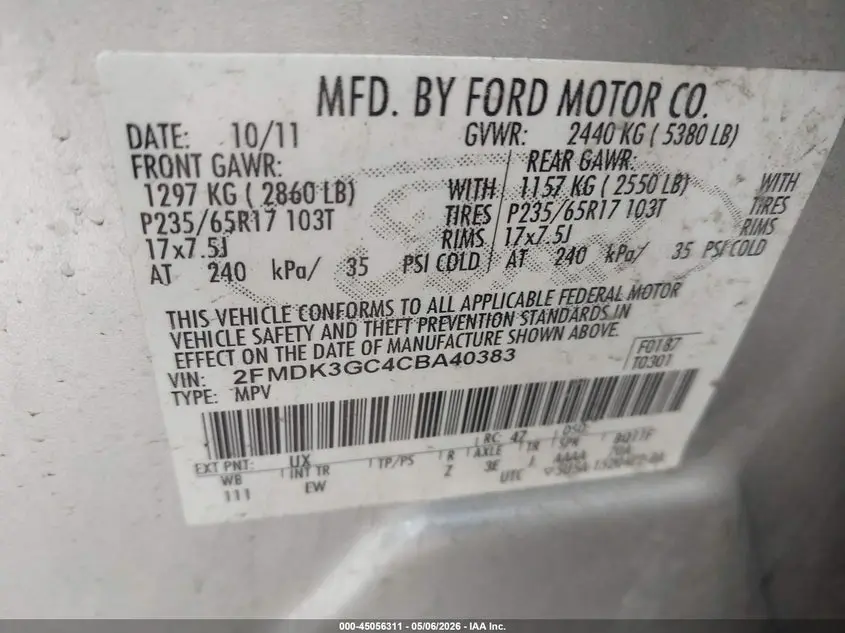 2012 FORD EDGE SE