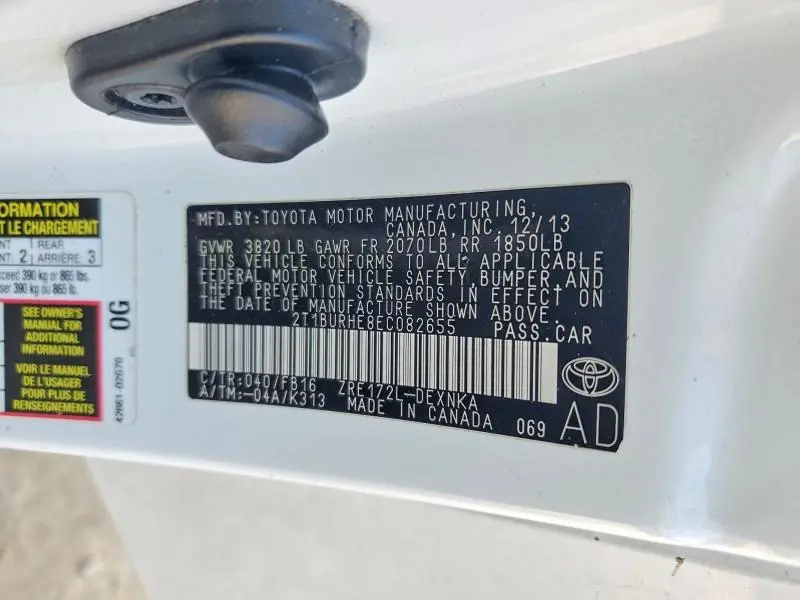 2014 TOYOTA COROLLA L  