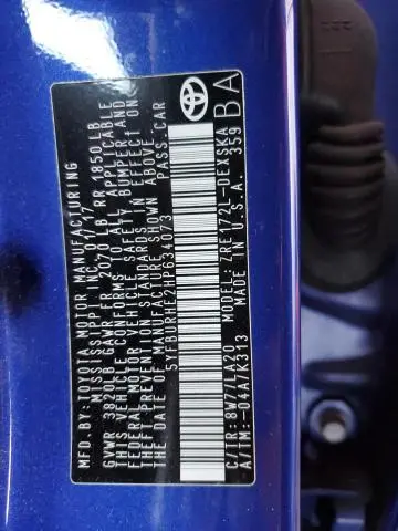 2017 TOYOTA COROLLA L  