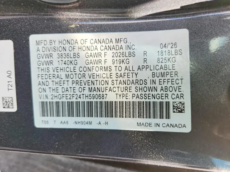 2026 HONDA CIVIC LX  