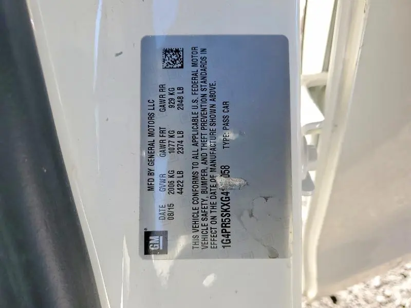 2016 BUICK VERANO CONVENIENCE  