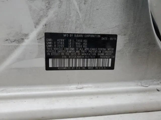 2019 SUBARU IMPREZA SPORT  