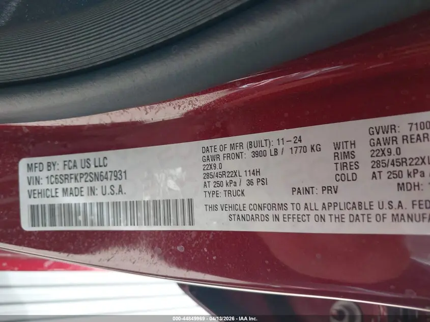 2025 RAM 1500 TUNGSTEN  4X4 5'7 BOX
