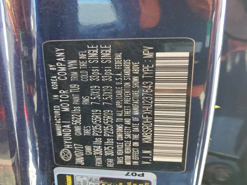 2017 HYUNDAI SANTA FE SE ULTIMATE  