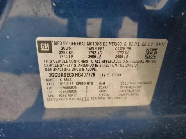2017 CHEVROLET SILVERADO K1500 LTZ  