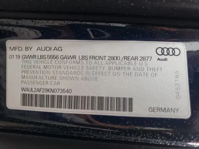 2019 AUDI A6 PREMIUM PLUS
