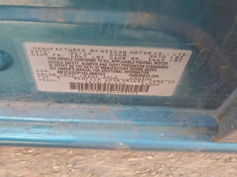 2014 NISSAN VERSA NOTE S  