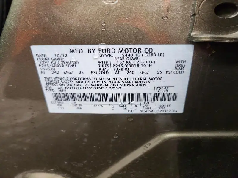 2013 FORD EDGE SEL  