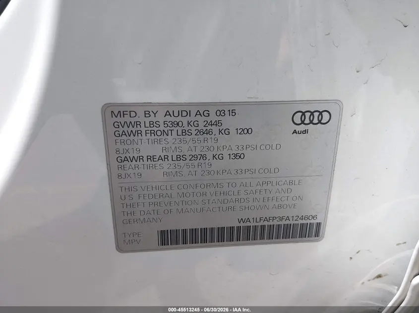 2015 AUDI Q5 2.0T PREMIUM