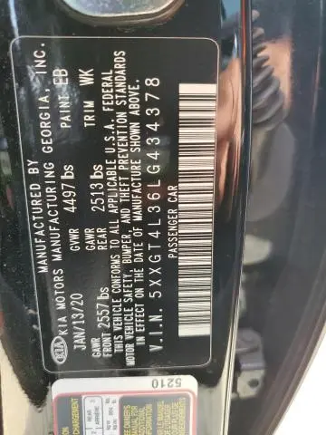 2020 KIA OPTIMA LX  