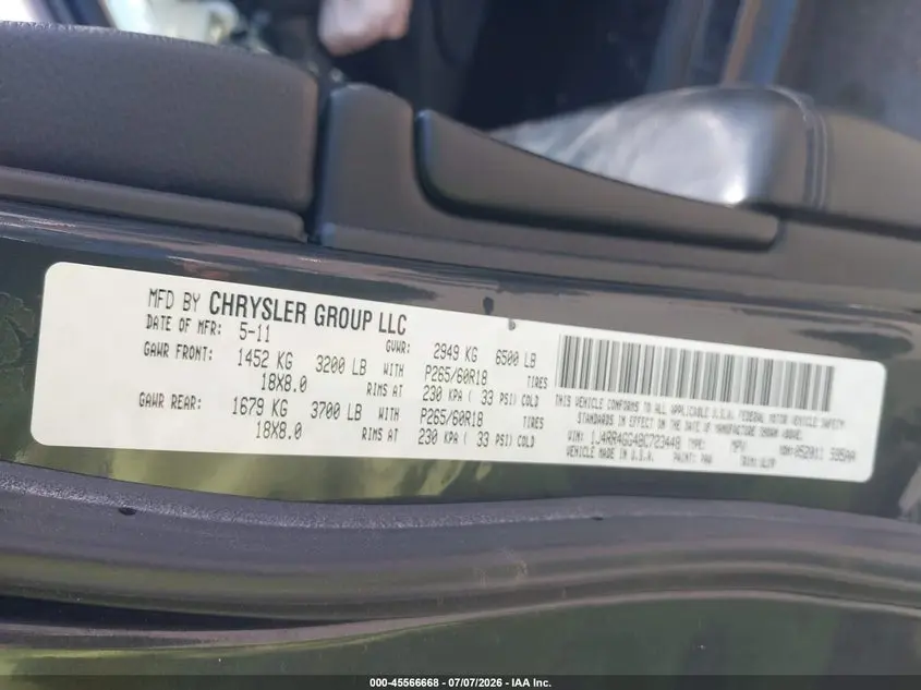 2011 JEEP GRAND CHEROKEE LAREDO