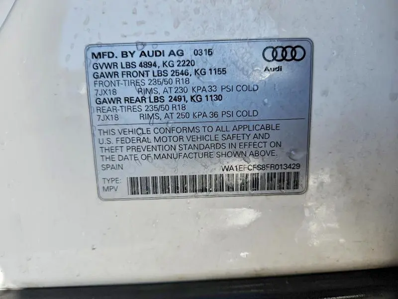 2015 AUDI Q3 PREMIUM PLUS  