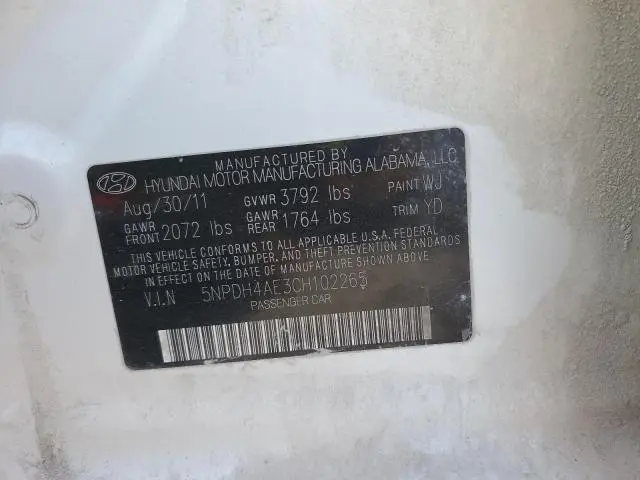 2012 HYUNDAI ELANTRA GLS  