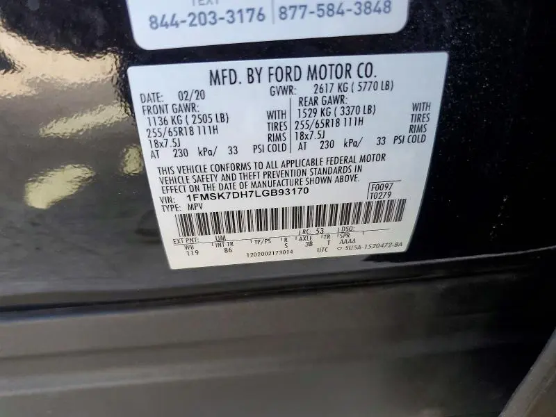 2020 FORD EXPLORER XLT  